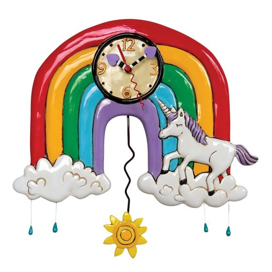 Rainbow and Unicorn Clock
