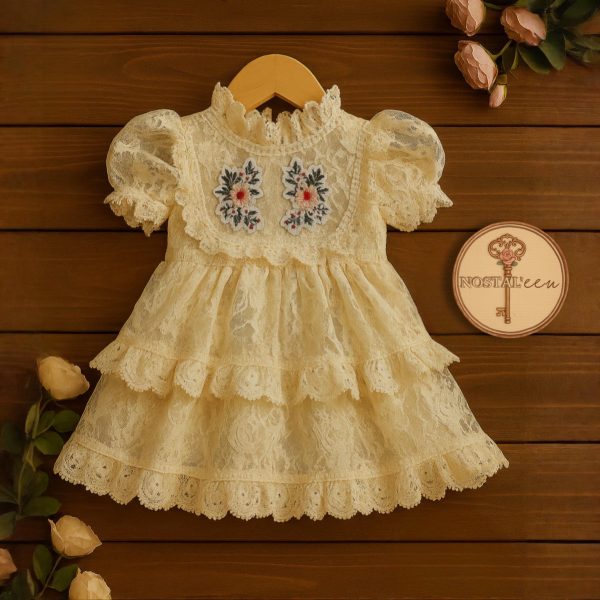 “Timeless Petals” Little Girls’ Ruffled Dress.