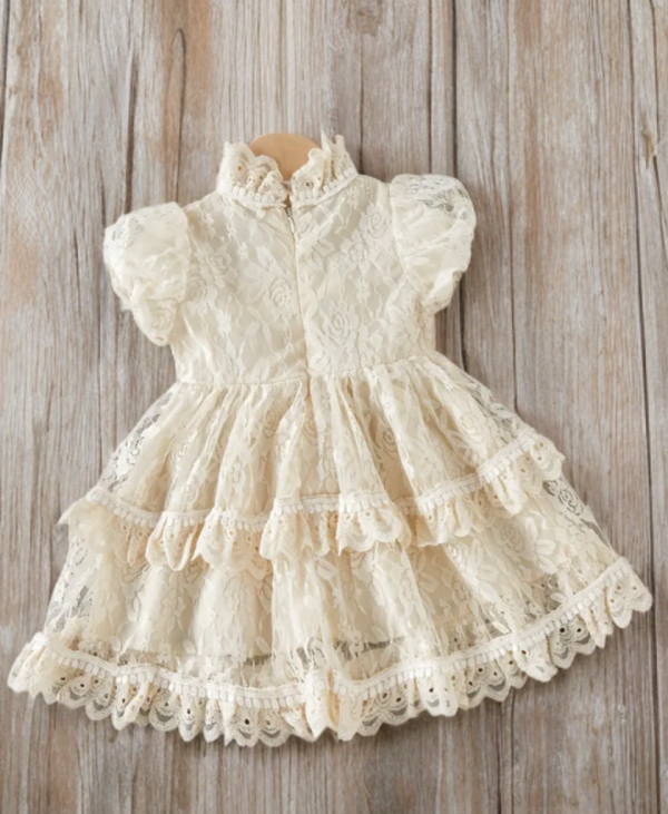 “Timeless Petals” Little Girls’ Ruffled Dress. - Image 3