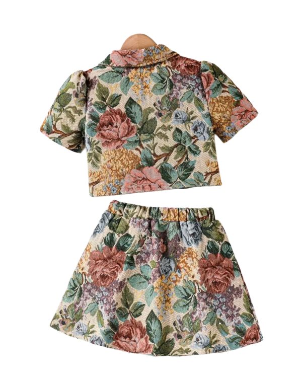 “Vintage Garden”  Girls’ Top & Skirt Set. - Image 3