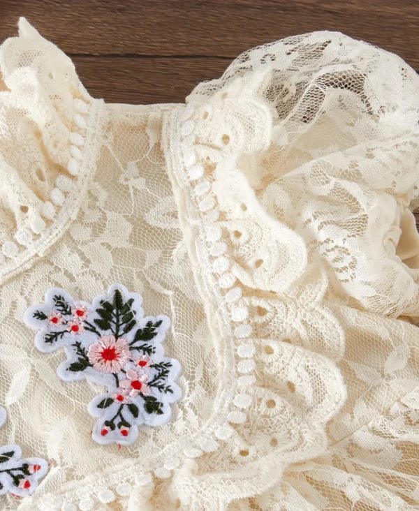 “Timeless Petals” Little Girls’ Ruffled Dress. - Image 6