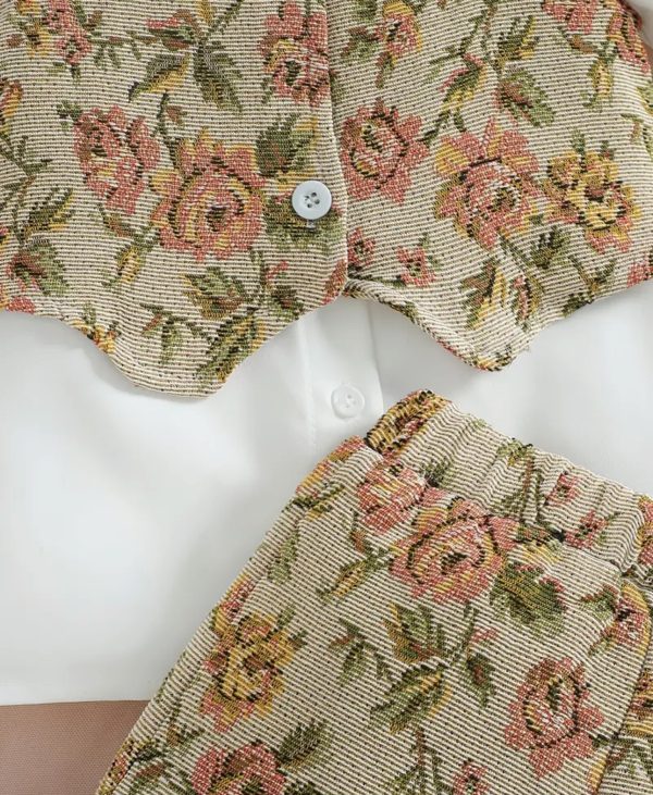 “Buttons & Blossoms” Little Girls’ 2 pcs Set. - Image 5