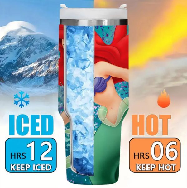 Ariel Stainless Steel Insulated Tumbler with Handle and Lid - Image 4
