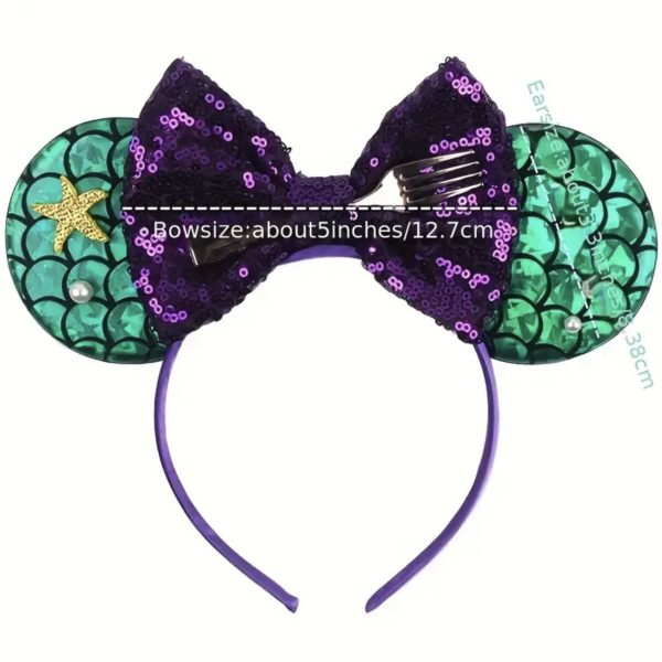 Little Mermaid Mickey Ears HeadBand - Image 4